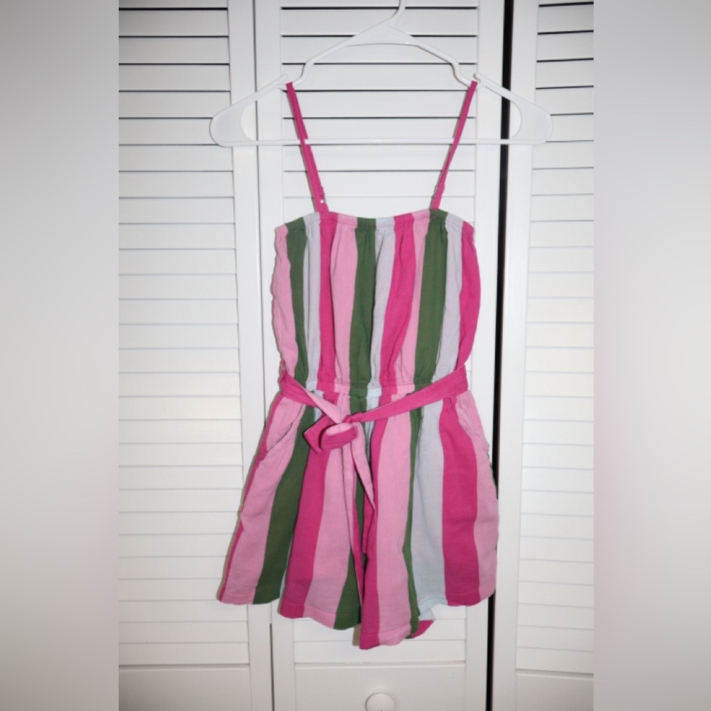 Janie and Jack Vibrant Pink and Green Romper